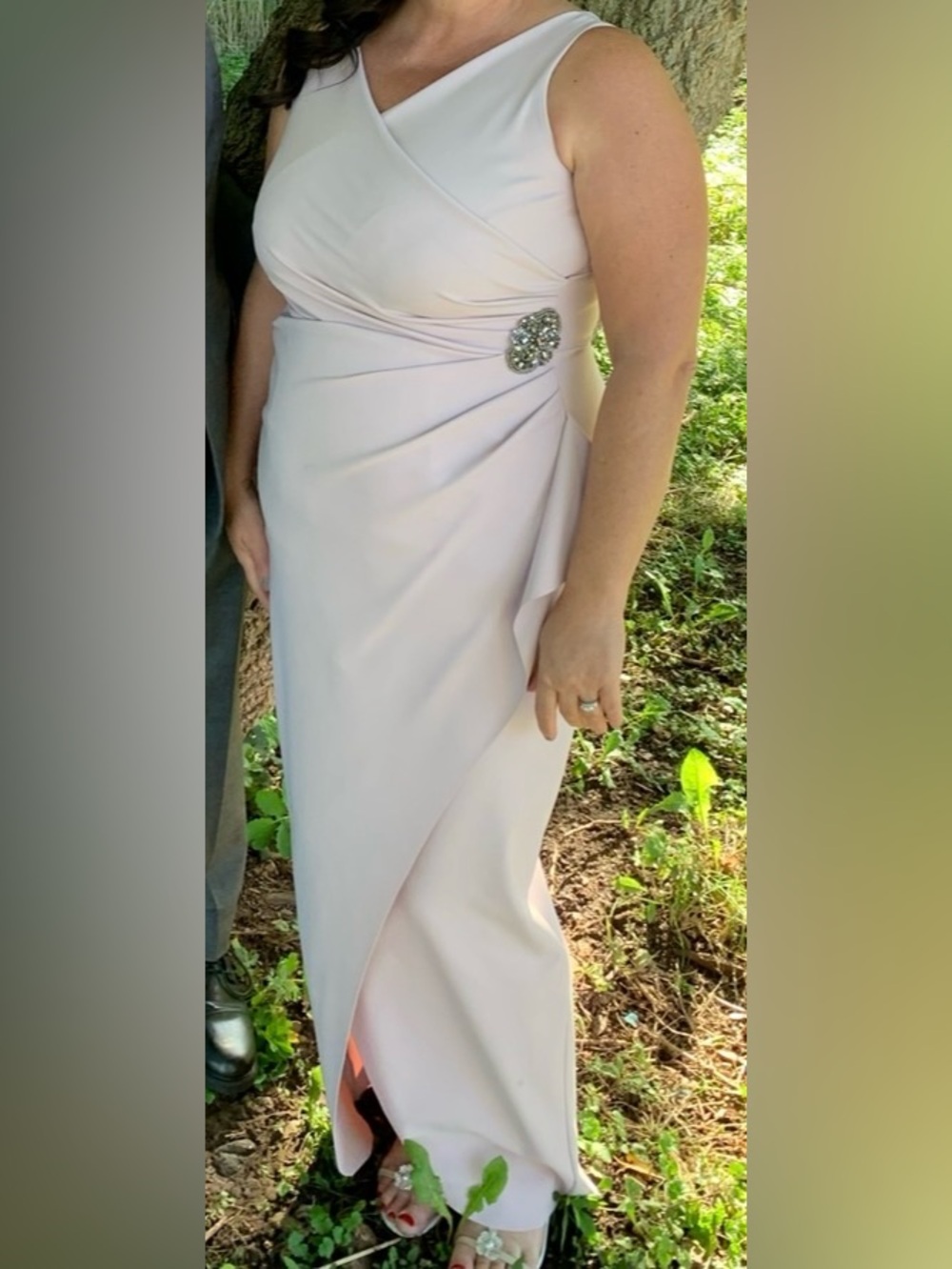 Mother of Bride groom Alex Evenings  Blush Pink Sleeveless Wrap-Style Midi maxi